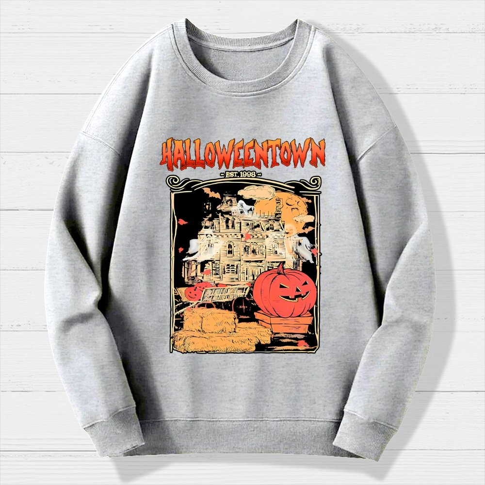 Spookyville University Est 1998. Halloween Geek Cotton Sweatshirt