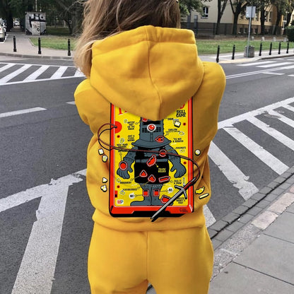 Flesh Wound Skill Game Nerdy Printed Back Cotton Hoodie