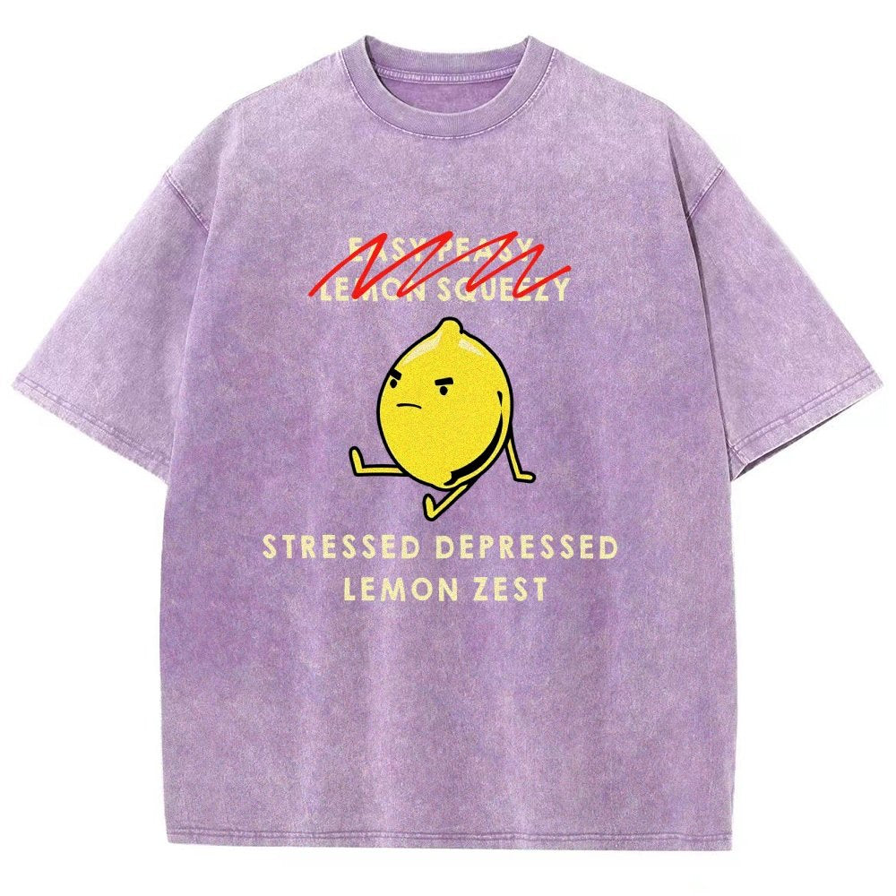Stressed Depressed Lemon Zest Vintage Distressed T-shirt