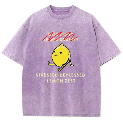 Stressed Depressed Lemon Zest Vintage Distressed T-shirt