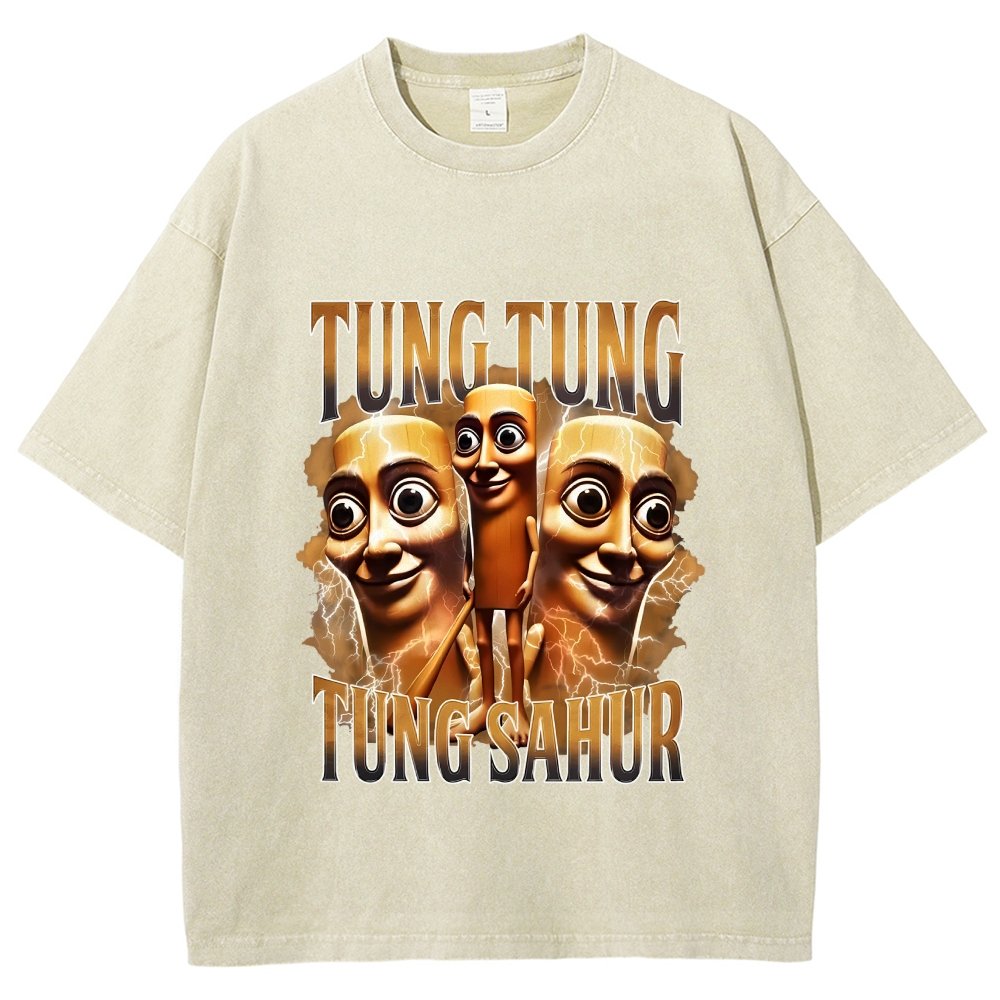 Tung Tung Tung Sahur Funny Vintage Distressed T-shirt