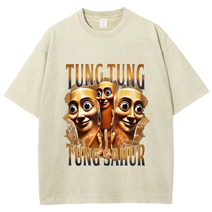Tung Tung Tung Sahur Funny Vintage Distressed T-shirt
