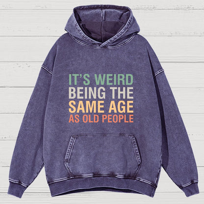 Same Age As Old People Geeky Vintage Distressed Hoodie