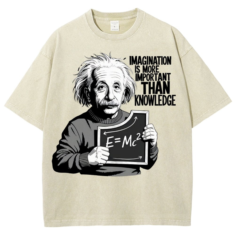 Imagination is more important than knowledge Vintage Distressed T-shirt