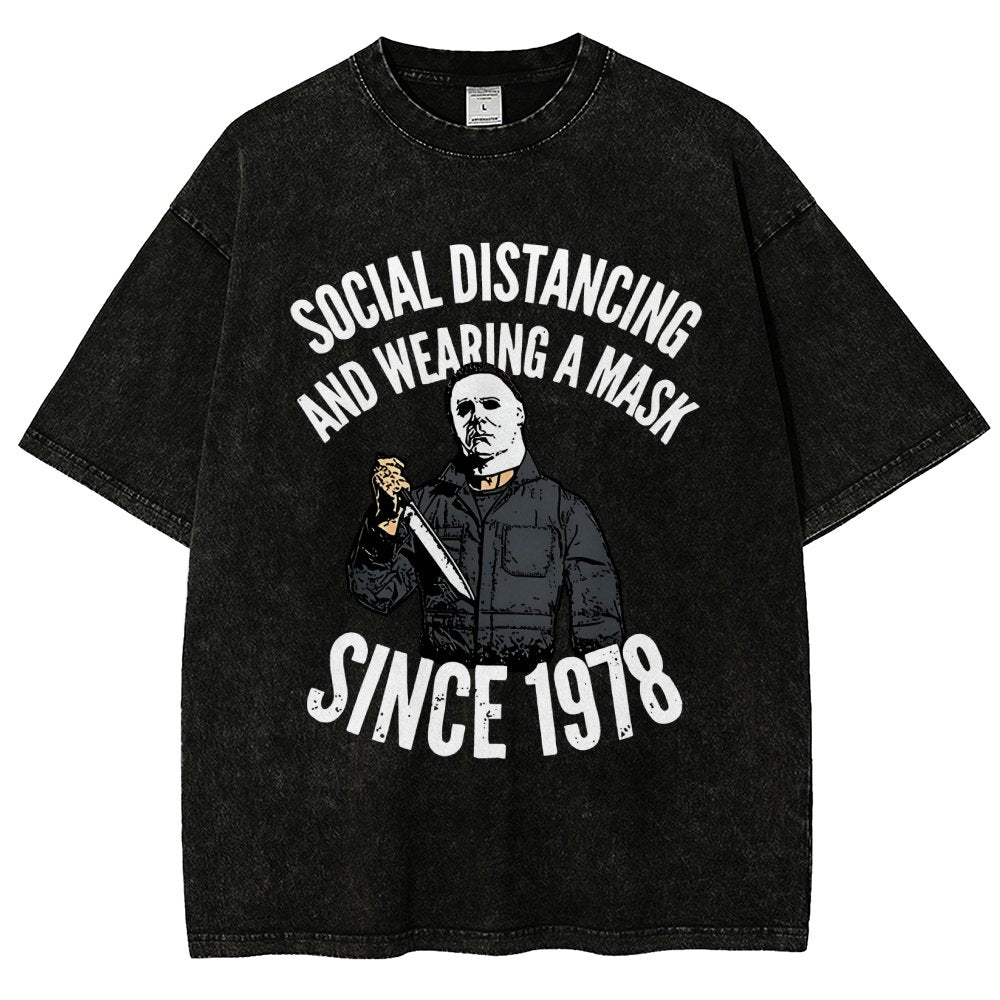 Maintain Social Distance Vintage Distressed T-shirt