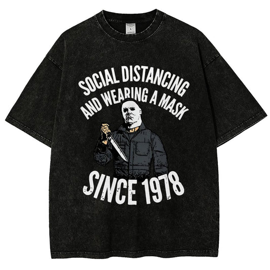Maintain Social Distance Vintage Distressed T-shirt