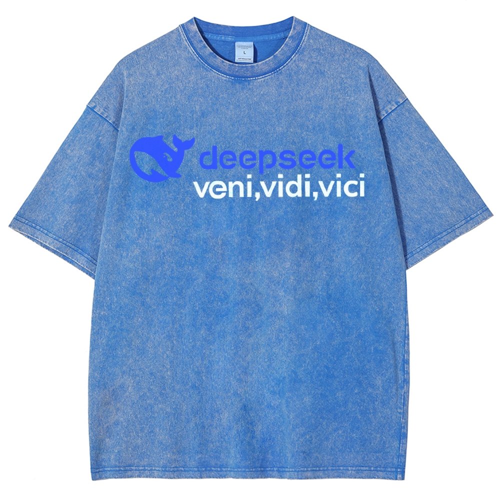 Deepseek R1 Graphic Vintage Distressed T-shirt