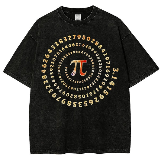 Pi Spiral Vintage Distressed T-shirt