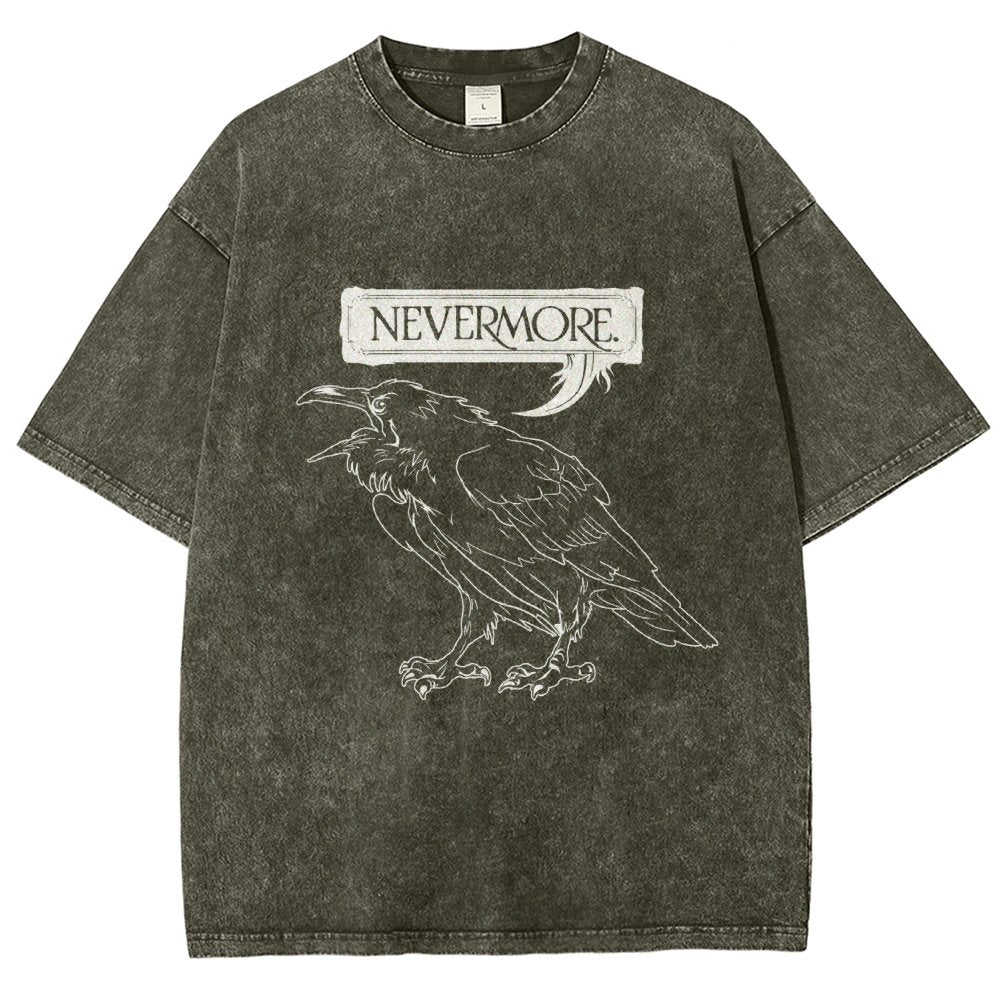 Nevermore Raven Vintage Distressed T-shirt