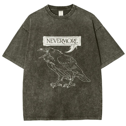 Nevermore Raven Vintage Distressed T-shirt