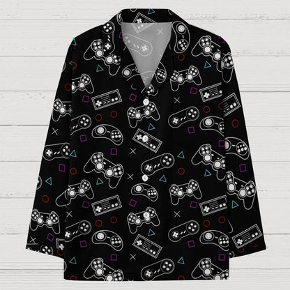 Retro Game Console Geek Long Sleeve Pajama Set