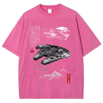 Escape from Mysterious City sumi-e Vintage Distressed T-shirt