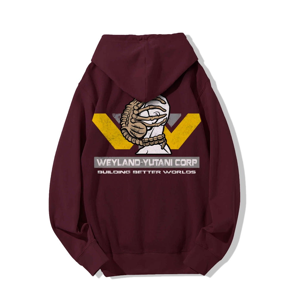 Mysterious Creatures Building Better Worlds Printed Back Unisex Cotton Hoodie