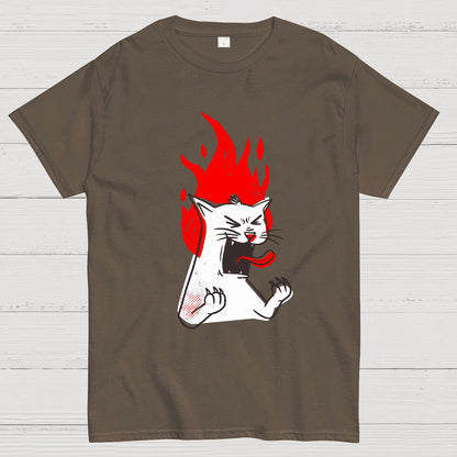 Angry Cat Geek T-Shirt