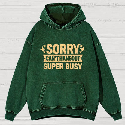 Sorry — Can’T Hang Out — Super Busy Vintage Distressed Hoodie