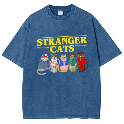 Stranger Cats Vintage Distressed T-shirt