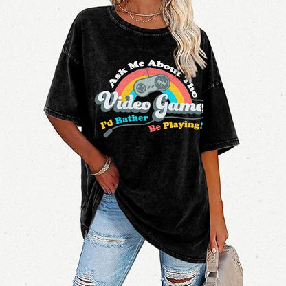 Ask Me About my Video Game Vintage Distressed T-shirt