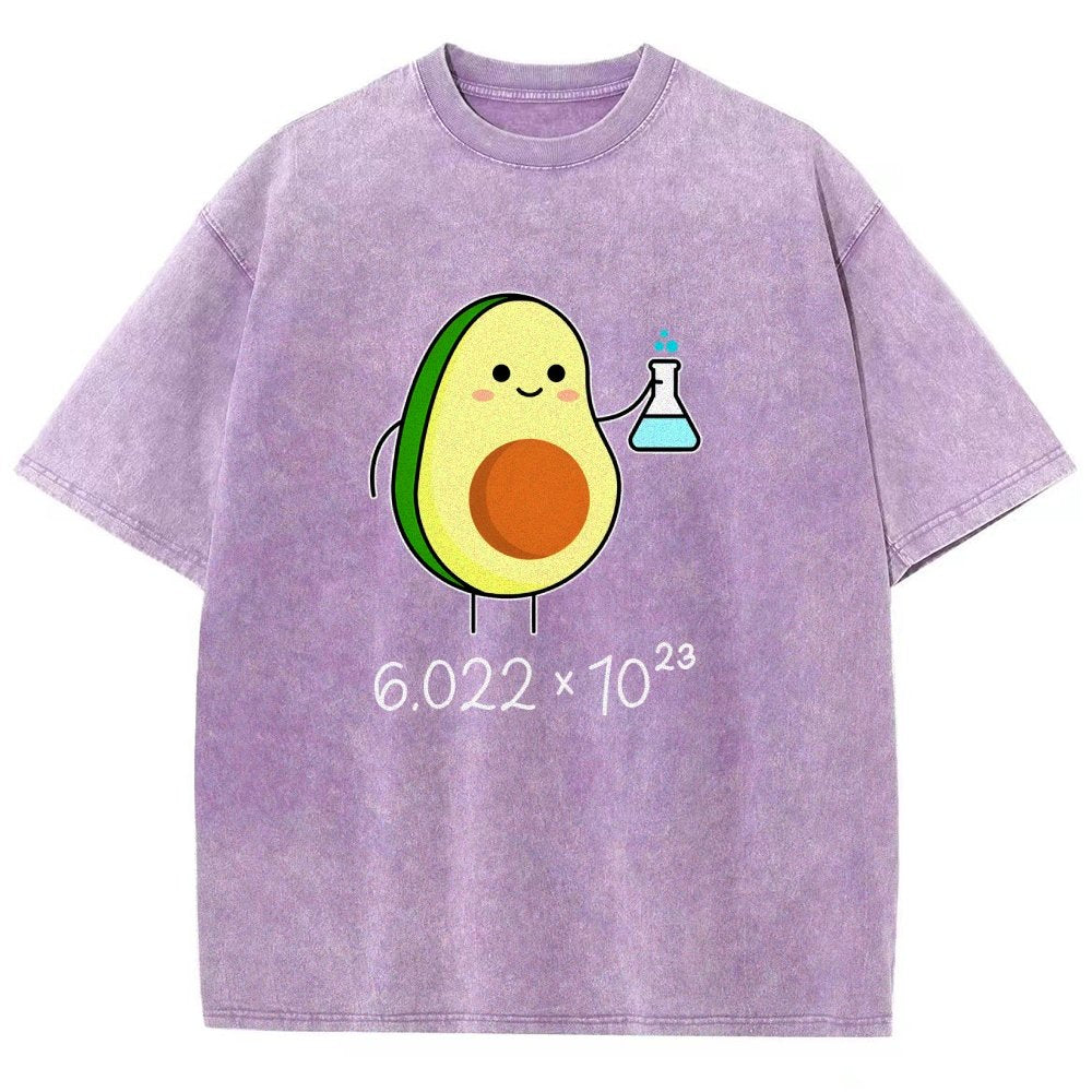 Avogadro's Number Pun. Cute Avocado Chemist Vintage Distressed T-shirt
