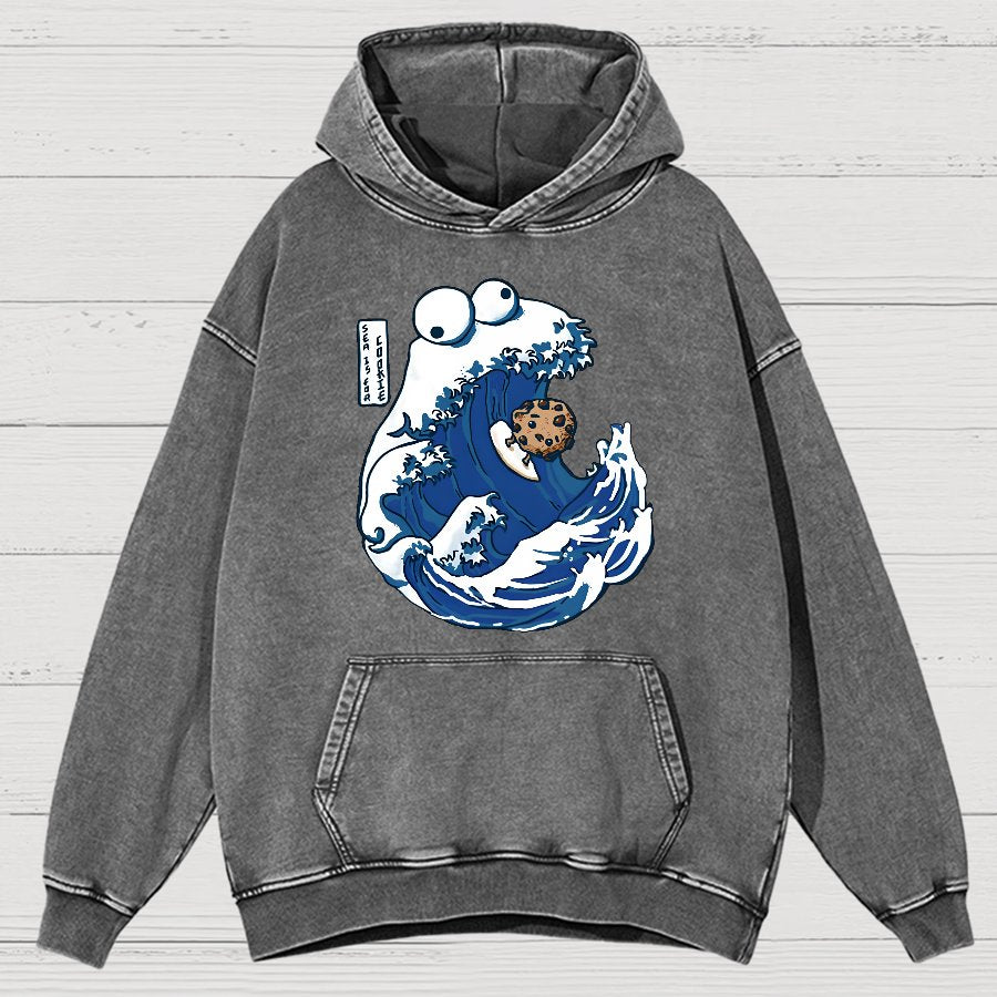 Sea Is For Cookie Vintage Distressed Hoodie