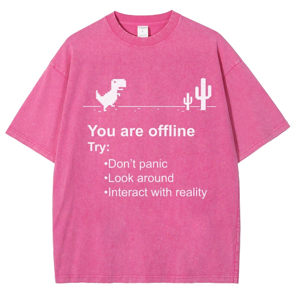 Funny offline Vintage Distressed T-shirt
