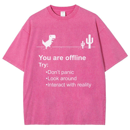 Funny offline Vintage Distressed T-shirt