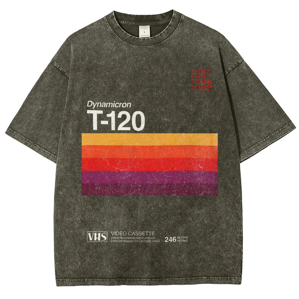 VHS T-120 Vintage Video Tape Retro Graphic Vintage Distressed T-shirt