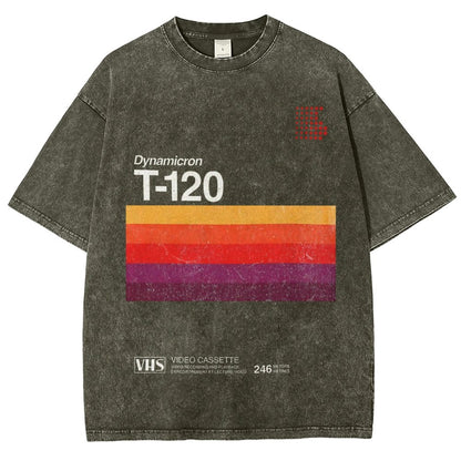 VHS T-120 Vintage Video Tape Retro Graphic Vintage Distressed T-shirt