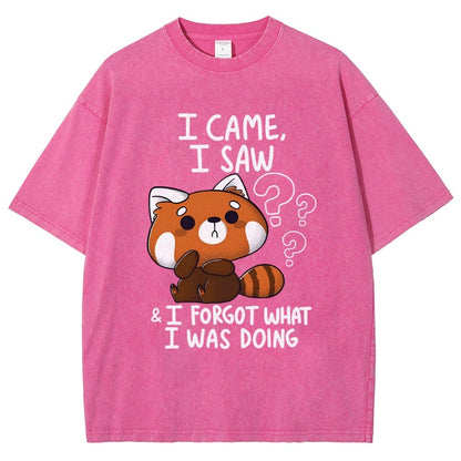 I Came I Saw I Forgot What I Was Doing Forgetful Red Panda Vintage Distressed T-shirt