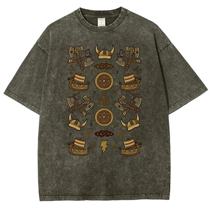 Fantasy Vikings Vintage Distressed T-shirt
