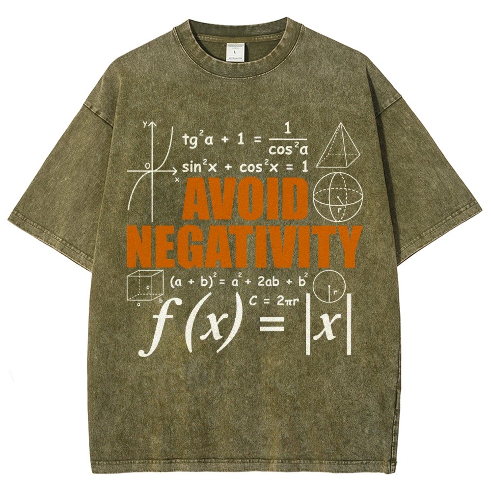 Avoid Negativity Funny Math Mathematician Vintage Distressed T-shirt