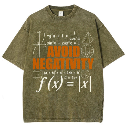 Avoid Negativity Funny Math Mathematician Vintage Distressed T-shirt