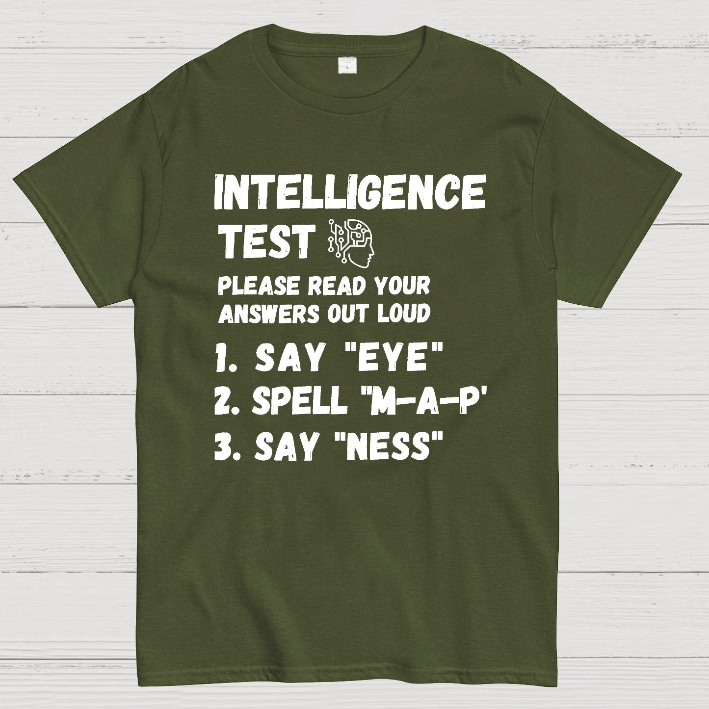 Intelligence Test Say Eye M A P Ness Geek T-Shirt