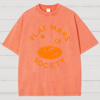 Flat Mars Society Nerdy Vintage Distressed T-shirt