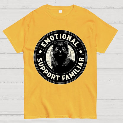 Emotional Support Familiar Black Cat Geek T-Shirt