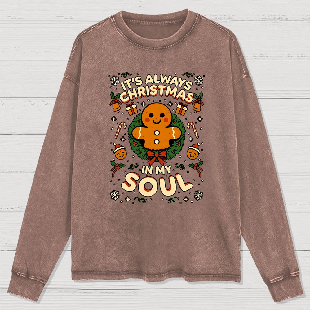 Christmas Soul Gift Washed Long Sleeve Tee