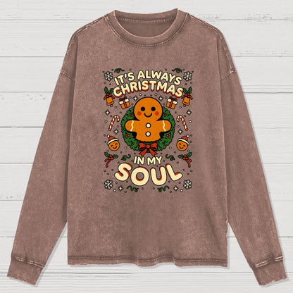 Christmas Soul Gift Washed Long Sleeve Tee