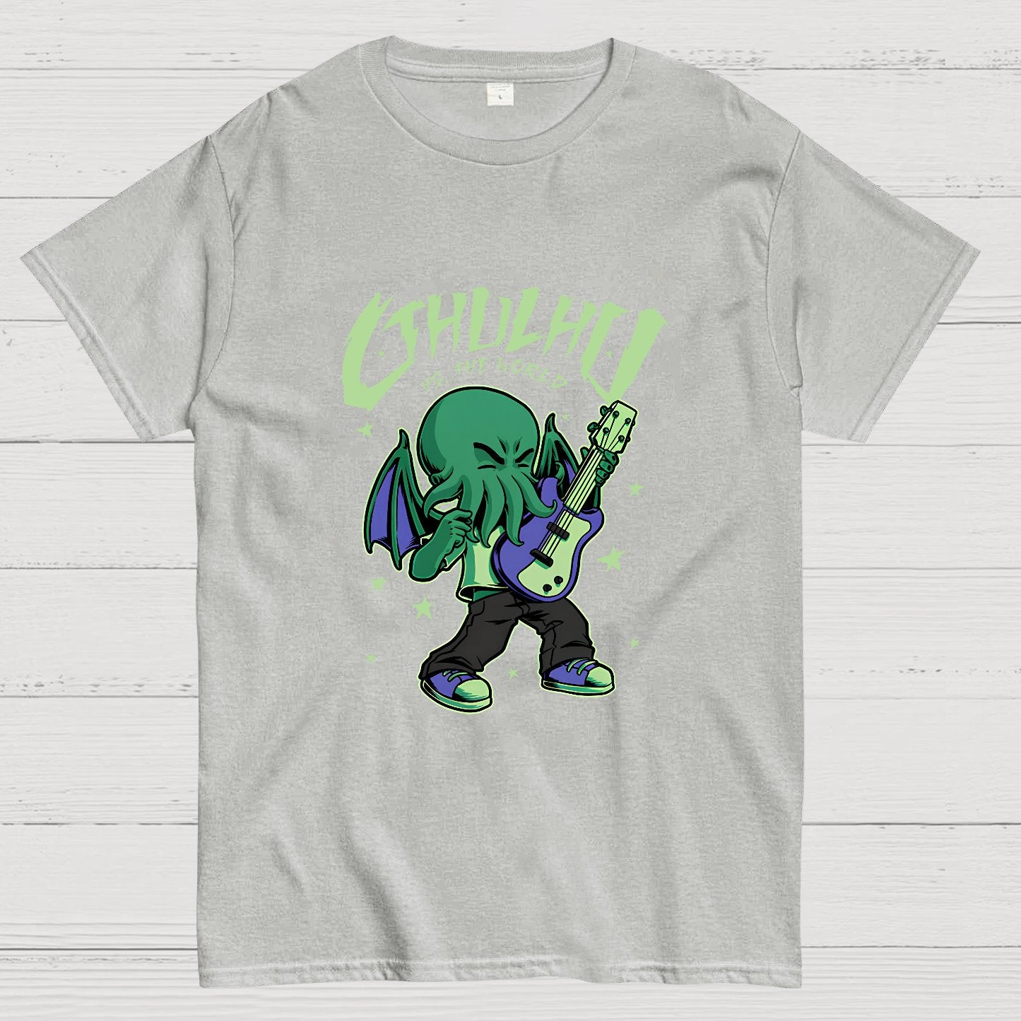 Cthulhu Playing Guitar Geek T-Shirt