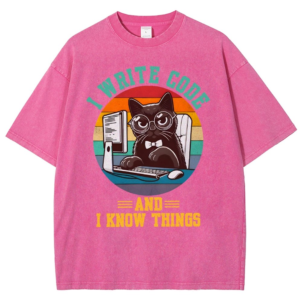 I Write Code And I Know Thing Vintage Distressed T-shirt