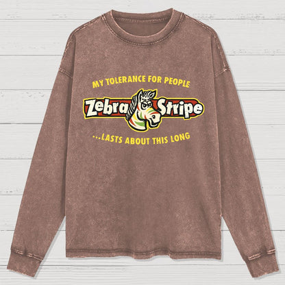Zebra Fruit Stripe Gum Washed Long Sleeve Tee