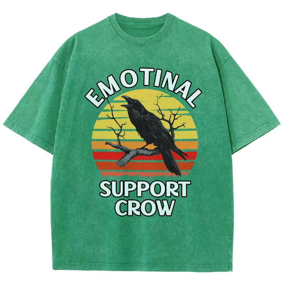 Emotional Support Crow Vintage Distressed T-shirt