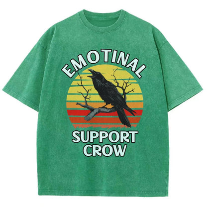 Emotional Support Crow Vintage Distressed T-shirt