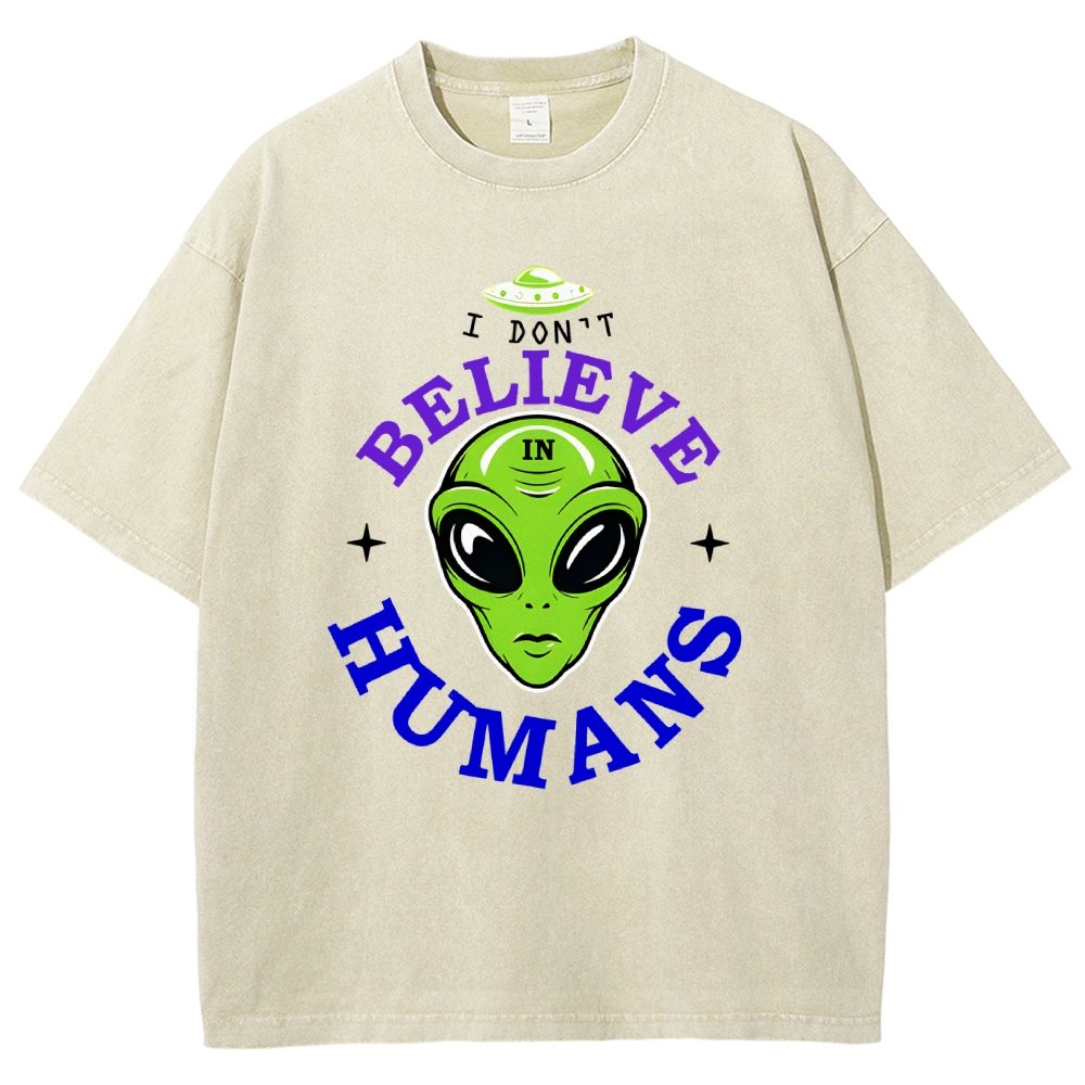 I Don't Believe in Humans Vintage Distressed T-shirt