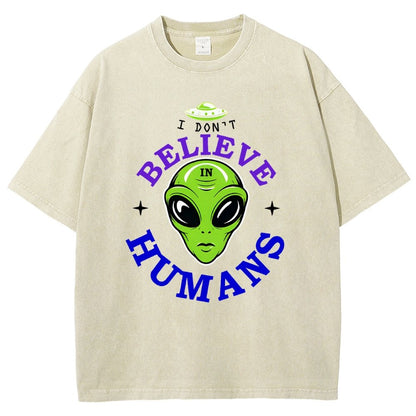I Don't Believe in Humans Vintage Distressed T-shirt