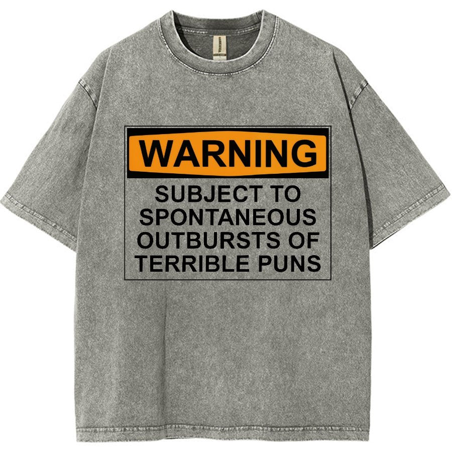 Warning - Terrible Puns! Vintage Distressed T-shirt