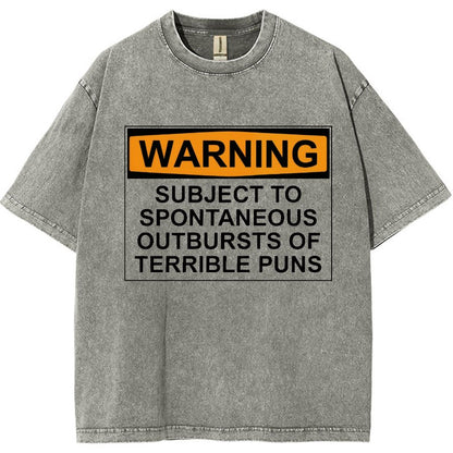 Warning - Terrible Puns! Vintage Distressed T-shirt
