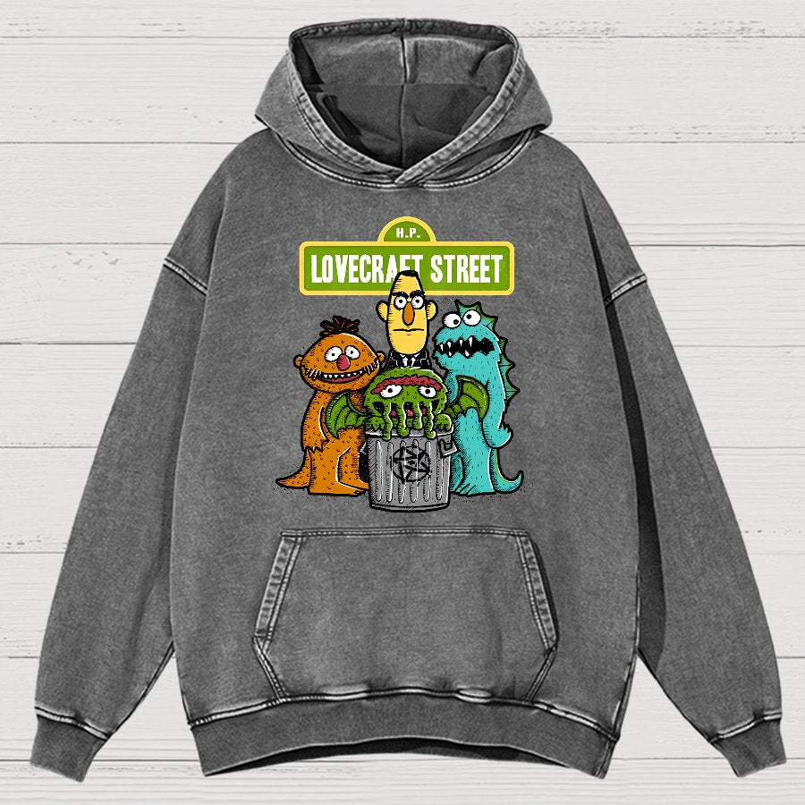 Lovecraet Street Vintage Distressed Hoodie
