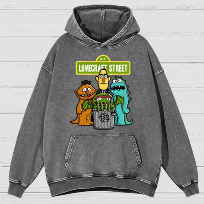 Lovecraet Street Vintage Distressed Hoodie