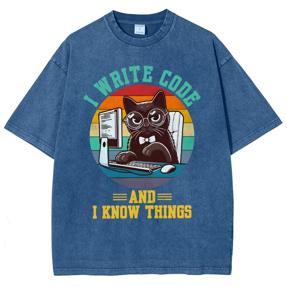 I Write Code And I Know Thing Vintage Distressed T-shirt