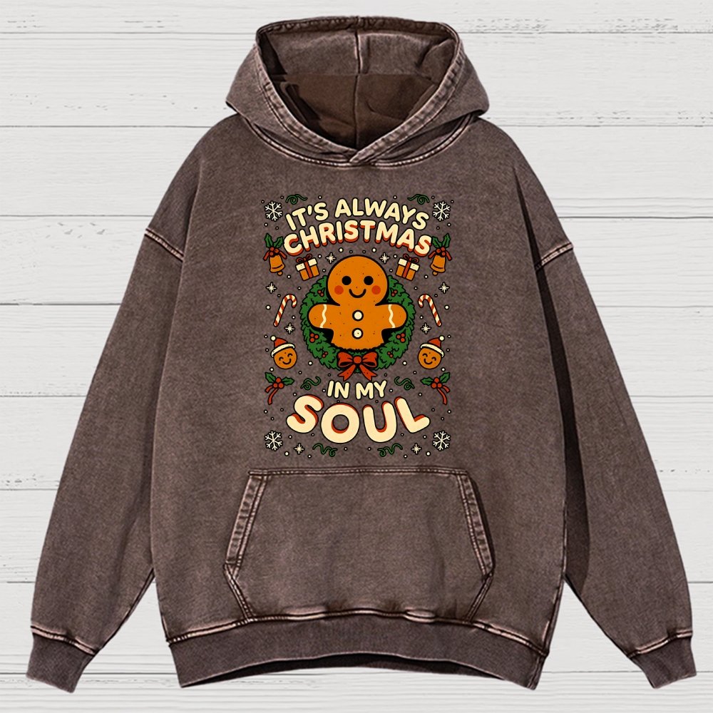 Christmas Soul Gift Vintage Distressed Hoodie