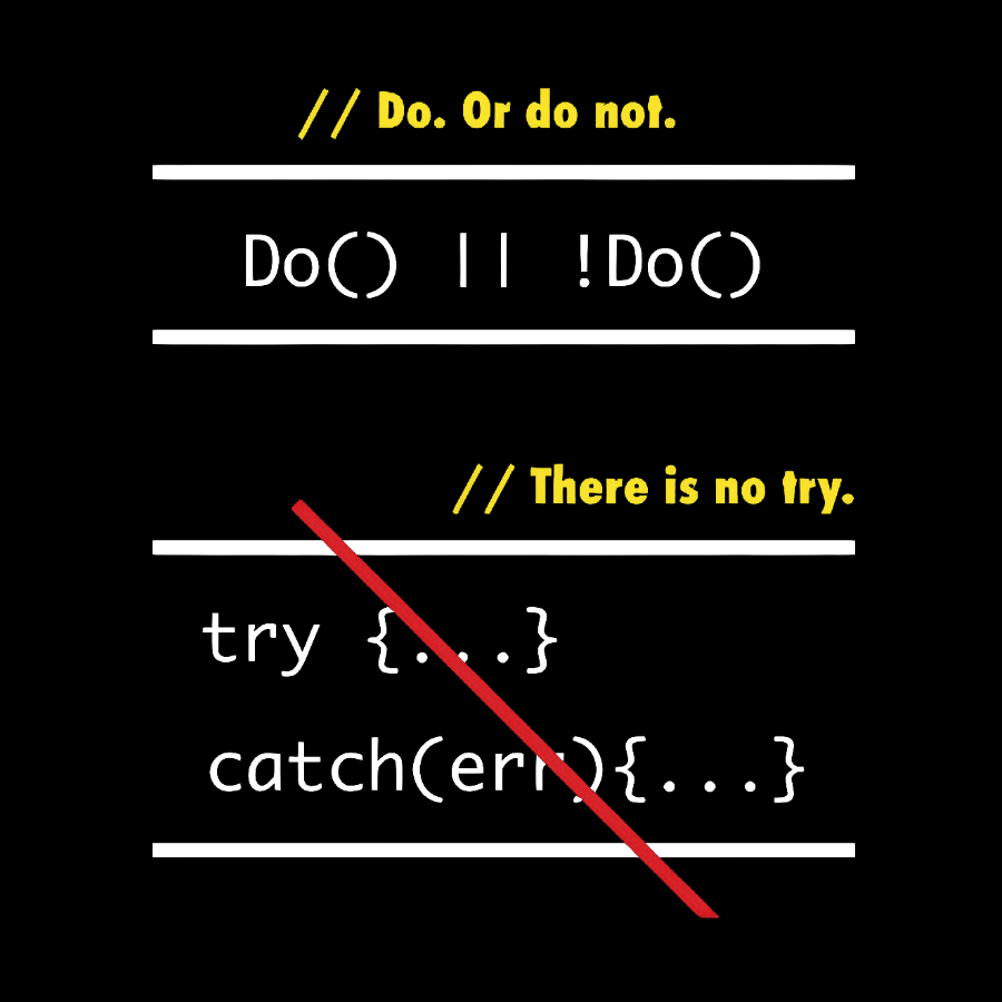 There is No Try in Code (JavaScript)  Geeky T-Shirt